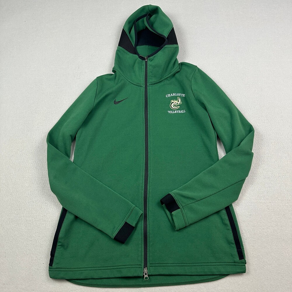 Charlotte 49ers Hoodie Women L Green Nike Volleyball Showtime Full Zip Jacket